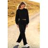 imagePRETTYGARDEN Womens Fall 2 Piece Outfits Sweatsuits Sets Long Sleeve Crop Tops Sweatshirt Wide Leg Cargo Pants with PocketsBlack