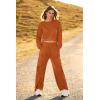 imagePRETTYGARDEN Womens Fall 2 Piece Outfits Sweatsuits Sets Long Sleeve Crop Tops Sweatshirt Wide Leg Cargo Pants with PocketsBrown