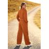imagePRETTYGARDEN Womens Fall 2 Piece Outfits Sweatsuits Sets Long Sleeve Crop Tops Sweatshirt Wide Leg Cargo Pants with PocketsBrown