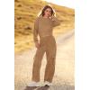imagePRETTYGARDEN Womens Fall 2 Piece Outfits Sweatsuits Sets Long Sleeve Crop Tops Sweatshirt Wide Leg Cargo Pants with PocketsCoffee