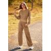 imagePRETTYGARDEN Womens Fall 2 Piece Outfits Sweatsuits Sets Long Sleeve Crop Tops Sweatshirt Wide Leg Cargo Pants with PocketsCoffee