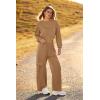 imagePRETTYGARDEN Womens Fall 2 Piece Outfits Sweatsuits Sets Long Sleeve Crop Tops Sweatshirt Wide Leg Cargo Pants with PocketsCoffee