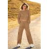 imagePRETTYGARDEN Womens Fall 2 Piece Outfits Sweatsuits Sets Long Sleeve Crop Tops Sweatshirt Wide Leg Cargo Pants with PocketsCoffee