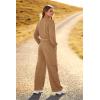 imagePRETTYGARDEN Womens Fall 2 Piece Outfits Sweatsuits Sets Long Sleeve Crop Tops Sweatshirt Wide Leg Cargo Pants with PocketsCoffee