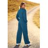 imagePRETTYGARDEN Womens Fall 2 Piece Outfits Sweatsuits Sets Long Sleeve Crop Tops Sweatshirt Wide Leg Cargo Pants with PocketsDark Blue