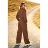 imagePRETTYGARDEN Womens Fall 2 Piece Outfits Sweatsuits Sets Long Sleeve Crop Tops Sweatshirt Wide Leg Cargo Pants with PocketsDark Coffee