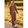 imagePRETTYGARDEN Womens Fall 2 Piece Outfits Sweatsuits Sets Long Sleeve Crop Tops Sweatshirt Wide Leg Cargo Pants with PocketsDark Coffee