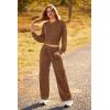 imagePRETTYGARDEN Womens Fall 2 Piece Outfits Sweatsuits Sets Long Sleeve Crop Tops Sweatshirt Wide Leg Cargo Pants with PocketsDark Coffee