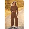 imagePRETTYGARDEN Womens Fall 2 Piece Outfits Sweatsuits Sets Long Sleeve Crop Tops Sweatshirt Wide Leg Cargo Pants with PocketsDark Coffee