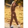 imagePRETTYGARDEN Womens Fall 2 Piece Outfits Sweatsuits Sets Long Sleeve Crop Tops Sweatshirt Wide Leg Cargo Pants with PocketsDark Coffee