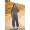 imagePRETTYGARDEN Womens Fall 2 Piece Outfits Sweatsuits Sets Long Sleeve Crop Tops Sweatshirt Wide Leg Cargo Pants with PocketsDark Grey