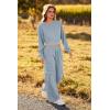 imagePRETTYGARDEN Womens Fall 2 Piece Outfits Sweatsuits Sets Long Sleeve Crop Tops Sweatshirt Wide Leg Cargo Pants with PocketsGrey Blue