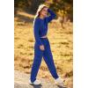 imagePRETTYGARDEN Womens Fall 2 Piece Outfits Sweatsuits Sets Long Sleeve Crop Tops Sweatshirt Wide Leg Cargo Pants with PocketsRoyal Blue