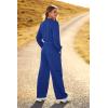 imagePRETTYGARDEN Womens Fall 2 Piece Outfits Sweatsuits Sets Long Sleeve Crop Tops Sweatshirt Wide Leg Cargo Pants with PocketsRoyal Blue