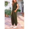 imagePRETTYGARDEN Womens Summer 2 Piece Tracksuit Outfit Casual Cap Sleeve Tops High Waist Pants Set LoungewearArmy Green