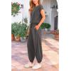 imagePRETTYGARDEN Womens Summer 2 Piece Tracksuit Outfit Casual Cap Sleeve Tops High Waist Pants Set LoungewearDark Grey