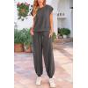 imagePRETTYGARDEN Womens Summer 2 Piece Tracksuit Outfit Casual Cap Sleeve Tops High Waist Pants Set LoungewearDark Grey