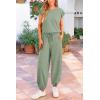 imagePRETTYGARDEN Womens Summer 2 Piece Tracksuit Outfit Casual Cap Sleeve Tops High Waist Pants Set LoungewearLight Green