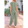 imagePRETTYGARDEN Womens Summer 2 Piece Tracksuit Outfit Casual Cap Sleeve Tops High Waist Pants Set LoungewearLight Green