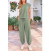 imagePRETTYGARDEN Womens Summer 2 Piece Tracksuit Outfit Casual Cap Sleeve Tops High Waist Pants Set LoungewearLight Green
