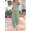 imagePRETTYGARDEN Womens Summer 2 Piece Tracksuit Outfit Casual Cap Sleeve Tops High Waist Pants Set LoungewearLight Green