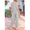 imagePRETTYGARDEN Womens Summer 2 Piece Tracksuit Outfit Casual Cap Sleeve Tops High Waist Pants Set LoungewearLight Grey