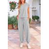 imagePRETTYGARDEN Womens Summer 2 Piece Tracksuit Outfit Casual Cap Sleeve Tops High Waist Pants Set LoungewearLight Grey