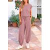 imagePRETTYGARDEN Womens Summer 2 Piece Tracksuit Outfit Casual Cap Sleeve Tops High Waist Pants Set LoungewearLight Pink