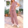 imagePRETTYGARDEN Womens Summer 2 Piece Tracksuit Outfit Casual Cap Sleeve Tops High Waist Pants Set LoungewearLight Pink