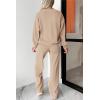 imagePRETTYGARDEN Womens 2 Piece Outfits 2024 Fall Fashion Tracksuits Long Sleeve Pullover Tops Straight Leg Pants Lounge SetsBeige