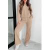 imagePRETTYGARDEN Womens 2 Piece Outfits 2024 Fall Fashion Tracksuits Long Sleeve Pullover Tops Straight Leg Pants Lounge SetsBeige