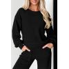 imagePRETTYGARDEN Womens 2 Piece Outfits 2024 Fall Fashion Tracksuits Long Sleeve Pullover Tops Straight Leg Pants Lounge SetsBlack