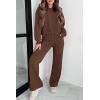 imagePRETTYGARDEN Womens 2 Piece Outfits 2024 Fall Fashion Tracksuits Long Sleeve Pullover Tops Straight Leg Pants Lounge SetsBrown