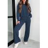 imagePRETTYGARDEN Womens 2 Piece Outfits 2024 Fall Fashion Tracksuits Long Sleeve Pullover Tops Straight Leg Pants Lounge SetsDark Blue