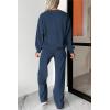 imagePRETTYGARDEN Womens 2 Piece Outfits 2024 Fall Fashion Tracksuits Long Sleeve Pullover Tops Straight Leg Pants Lounge SetsDark Blue