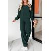imagePRETTYGARDEN Womens 2 Piece Outfits 2024 Fall Fashion Tracksuits Long Sleeve Pullover Tops Straight Leg Pants Lounge SetsDark Green