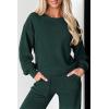 imagePRETTYGARDEN Womens 2 Piece Outfits 2024 Fall Fashion Tracksuits Long Sleeve Pullover Tops Straight Leg Pants Lounge SetsDark Green