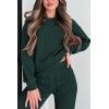 imagePRETTYGARDEN Womens 2 Piece Outfits 2024 Fall Fashion Tracksuits Long Sleeve Pullover Tops Straight Leg Pants Lounge SetsDark Green