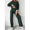 imagePRETTYGARDEN Womens 2 Piece Outfits 2024 Fall Fashion Tracksuits Long Sleeve Pullover Tops Straight Leg Pants Lounge SetsDark Green