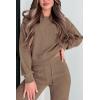 imagePRETTYGARDEN Womens 2 Piece Outfits 2024 Fall Fashion Tracksuits Long Sleeve Pullover Tops Straight Leg Pants Lounge SetsKhaki