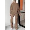 imagePRETTYGARDEN Womens 2 Piece Outfits 2024 Fall Fashion Tracksuits Long Sleeve Pullover Tops Straight Leg Pants Lounge SetsKhaki