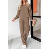 imagePRETTYGARDEN Womens 2 Piece Outfits 2024 Fall Fashion Tracksuits Long Sleeve Pullover Tops Straight Leg Pants Lounge SetsKhaki