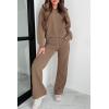 imagePRETTYGARDEN Womens 2 Piece Outfits 2024 Fall Fashion Tracksuits Long Sleeve Pullover Tops Straight Leg Pants Lounge SetsKhaki