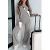 imagePRETTYGARDEN Womens 2 Piece Outfits 2024 Fall Fashion Tracksuits Long Sleeve Pullover Tops Straight Leg Pants Lounge SetsLight Grey