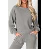 imagePRETTYGARDEN Womens 2 Piece Outfits 2024 Fall Fashion Tracksuits Long Sleeve Pullover Tops Straight Leg Pants Lounge SetsLight Grey