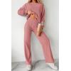imagePRETTYGARDEN Womens 2 Piece Outfits 2024 Fall Fashion Tracksuits Long Sleeve Pullover Tops Straight Leg Pants Lounge SetsPink