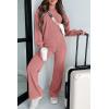 imagePRETTYGARDEN Womens 2 Piece Outfits 2024 Fall Fashion Tracksuits Long Sleeve Pullover Tops Straight Leg Pants Lounge SetsPink