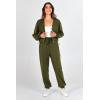 imagePRETTYGARDEN Womens 2 Piece Tracksuit Outfits Long Sleeve Zip Up Sweatshirt Drawstring Sweatpants Lounge SetArmy Green