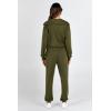 imagePRETTYGARDEN Womens 2 Piece Tracksuit Outfits Long Sleeve Zip Up Sweatshirt Drawstring Sweatpants Lounge SetArmy Green