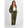 imagePRETTYGARDEN Womens 2 Piece Tracksuit Outfits Long Sleeve Zip Up Sweatshirt Drawstring Sweatpants Lounge SetArmy Green